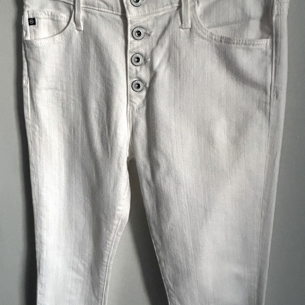 AG Adriano Goldschmied Women’s High-Rise Cotton Stretch White Skinny Jeans - Picture 6 of 12